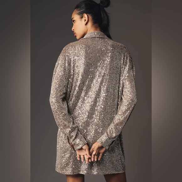 NWT Anthropologie X Flat White Sequin Tunic Dress Sz Small - Picture 6 of 11